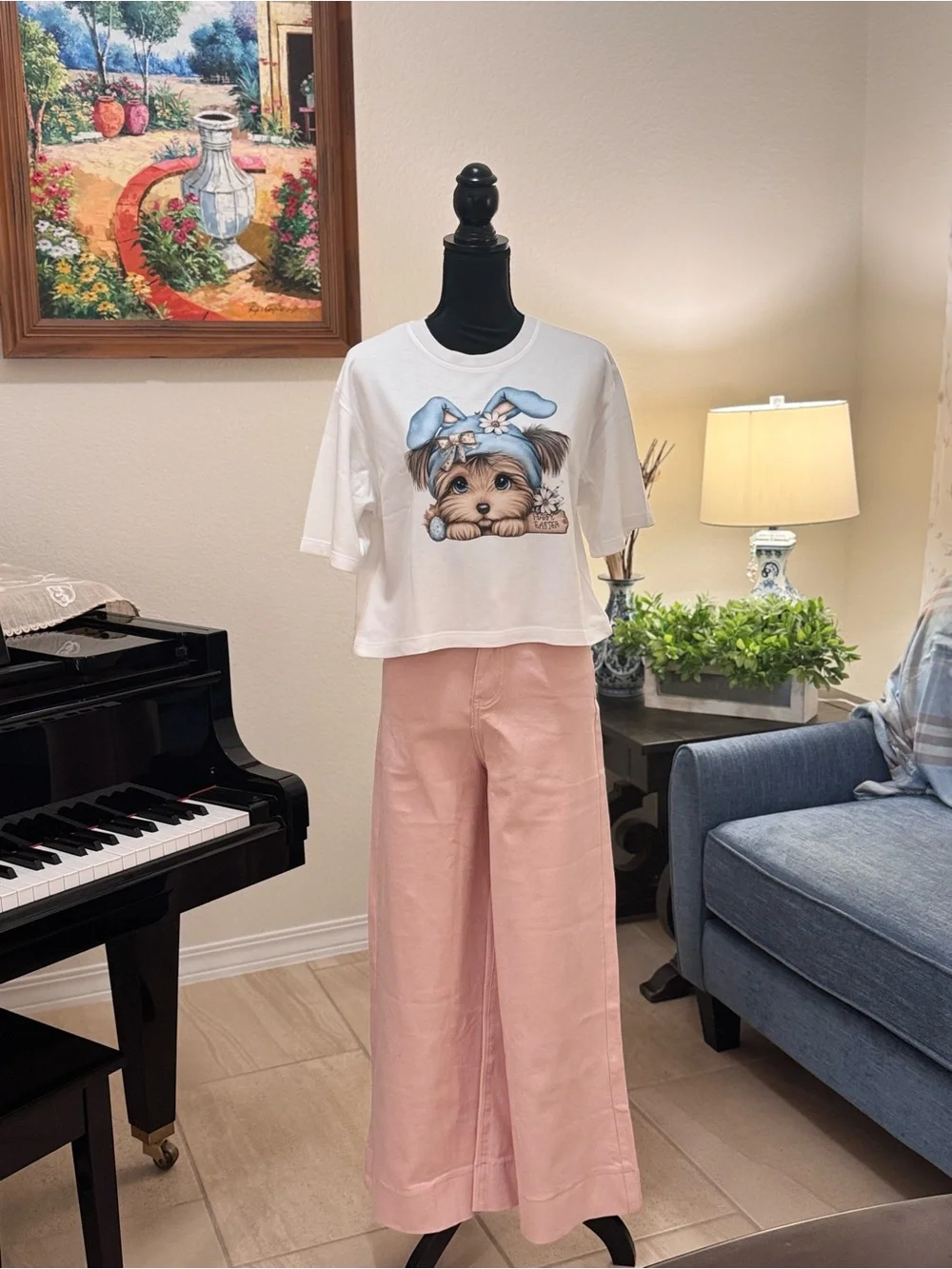 Cute Puppy Graphic Cotton Tee